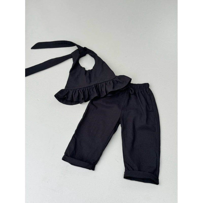 Maven Backless Top and Joshua Pants in Black Set