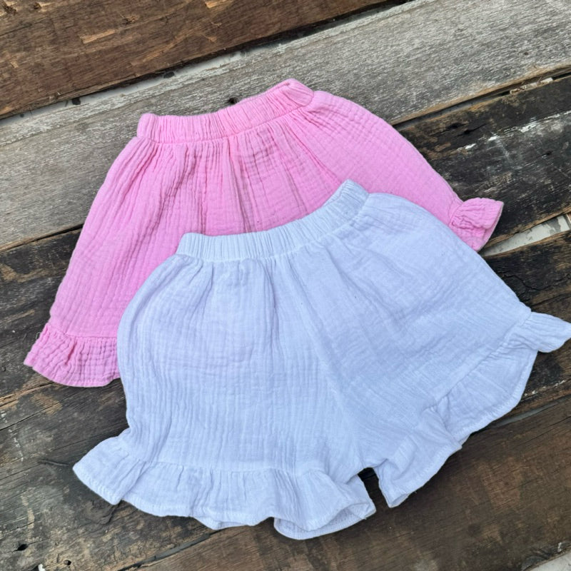 Liza Linen Summer Top and Shorts in White Set