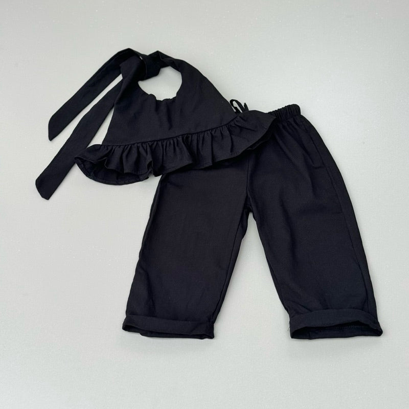 Maven Backless Top and Joshua Pants in Black Set