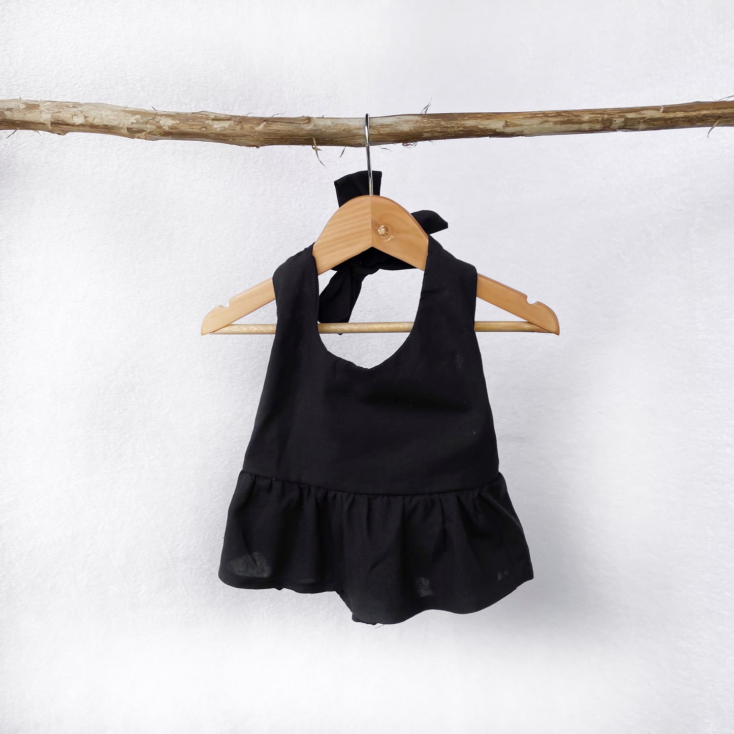 Maven Backless Black Top and Joshua Pants in White Set